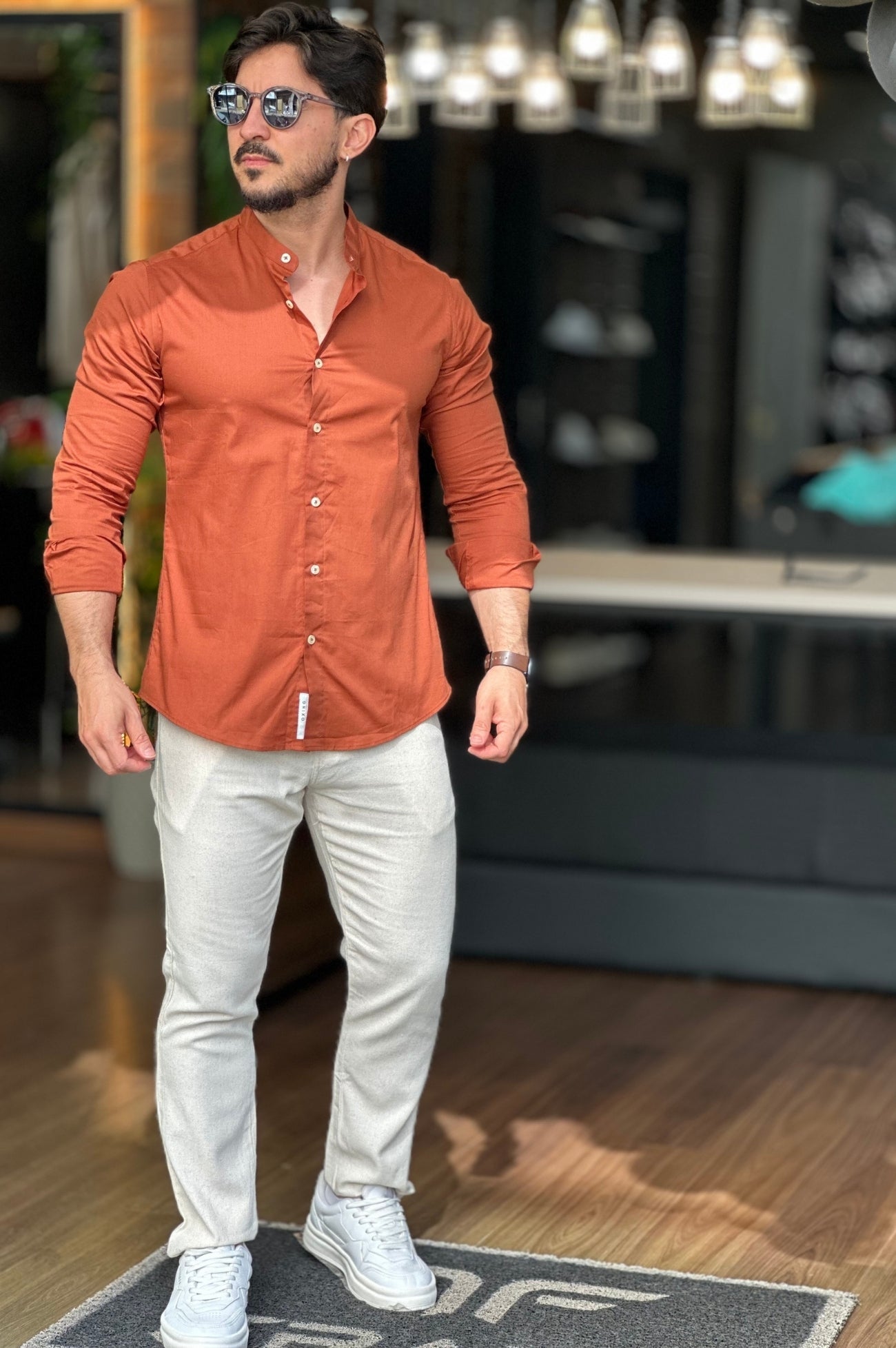 Camisa Gola Padre Terracota Oxing