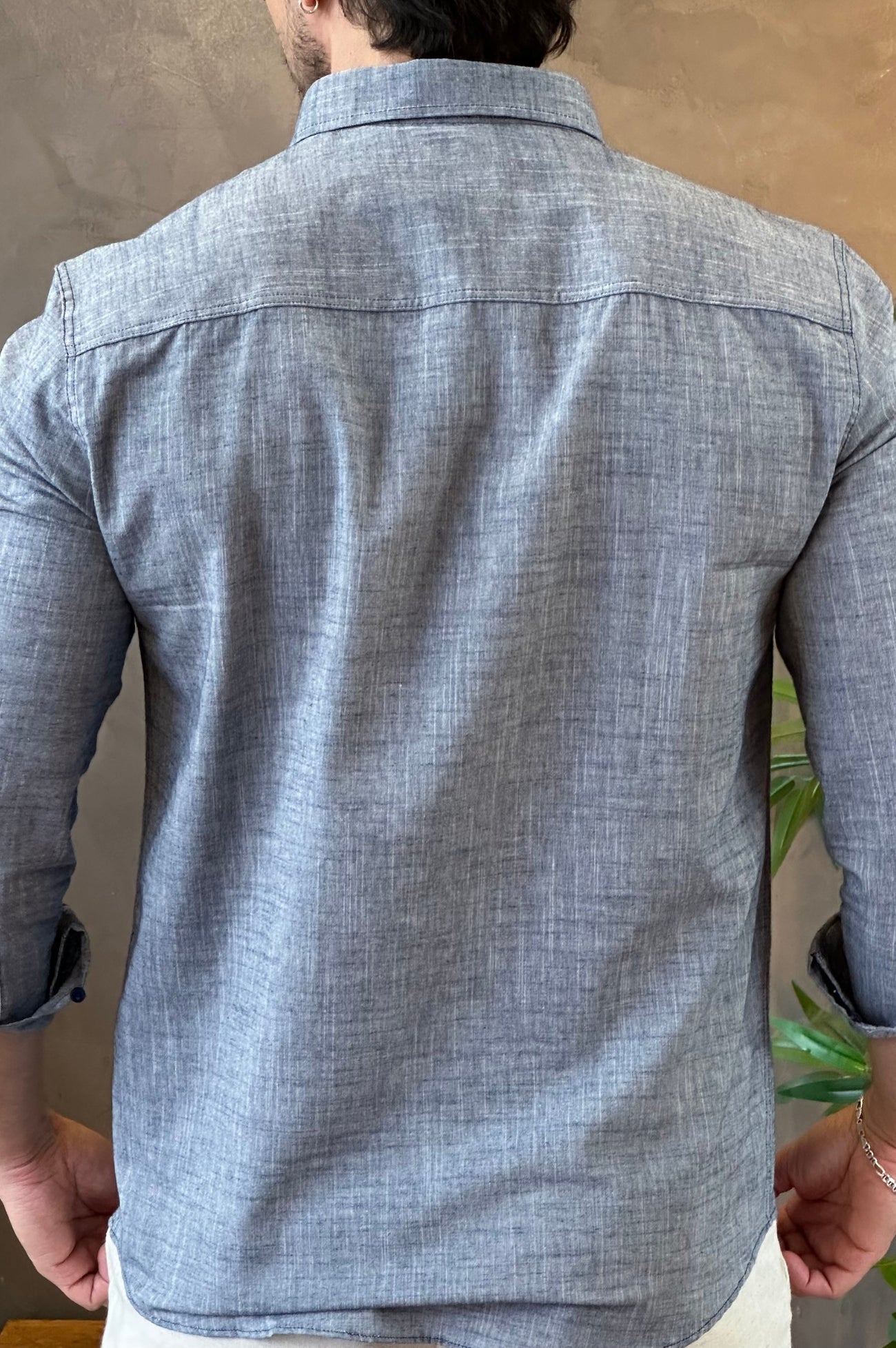 Camisa Linho Sibra Azul