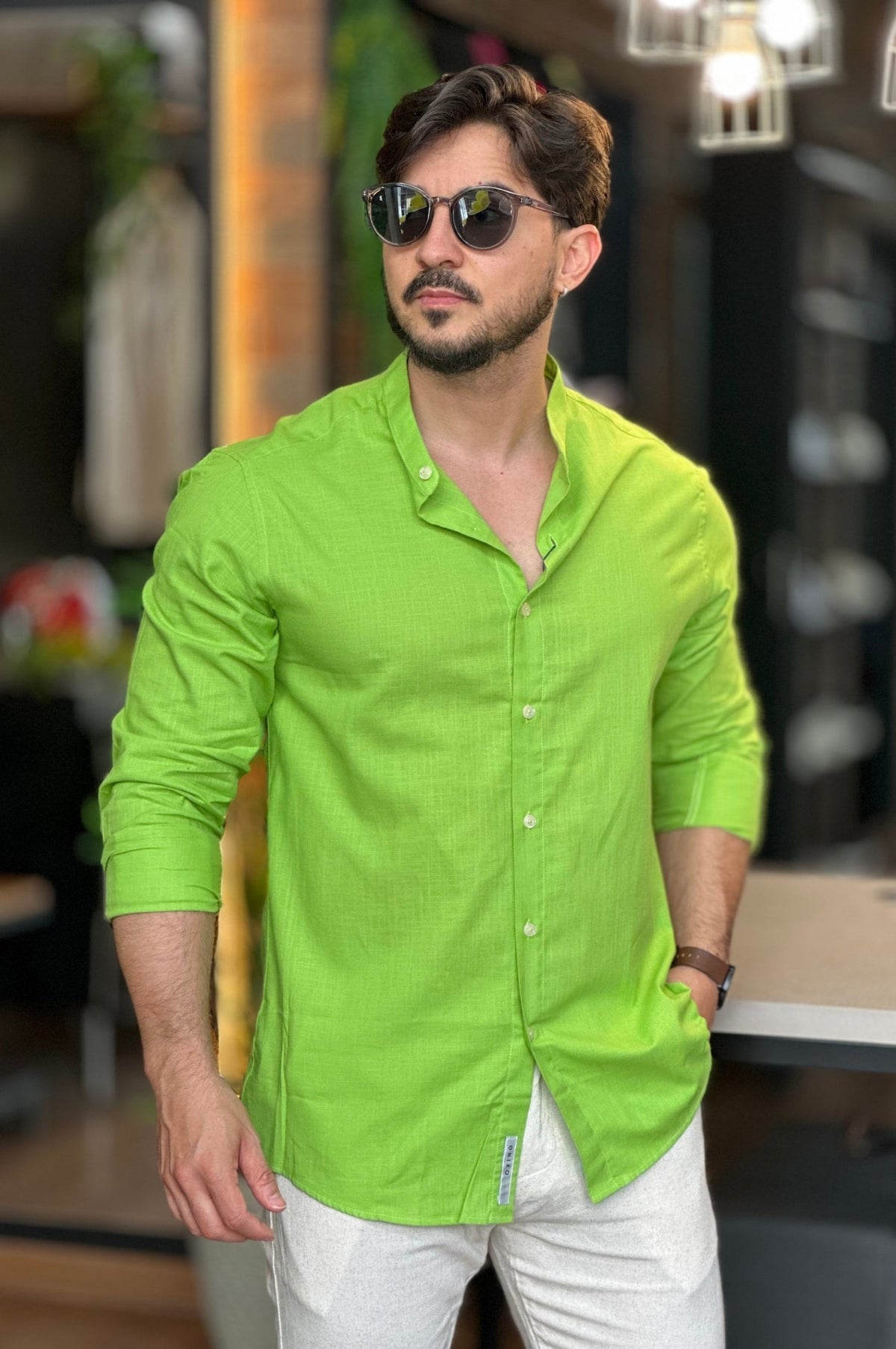 Camisa Gola Padre Verde Limão Oxing