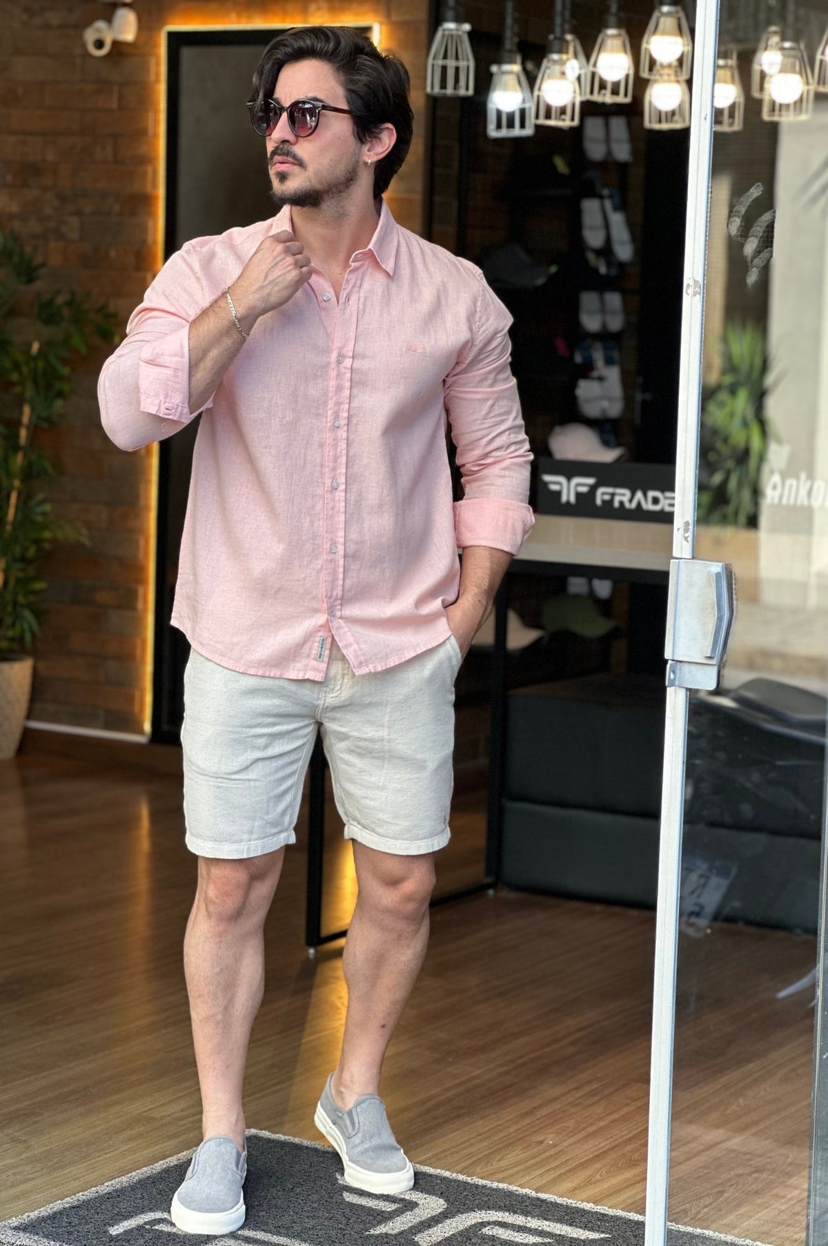 Camisa Linho Rosa King&Joe