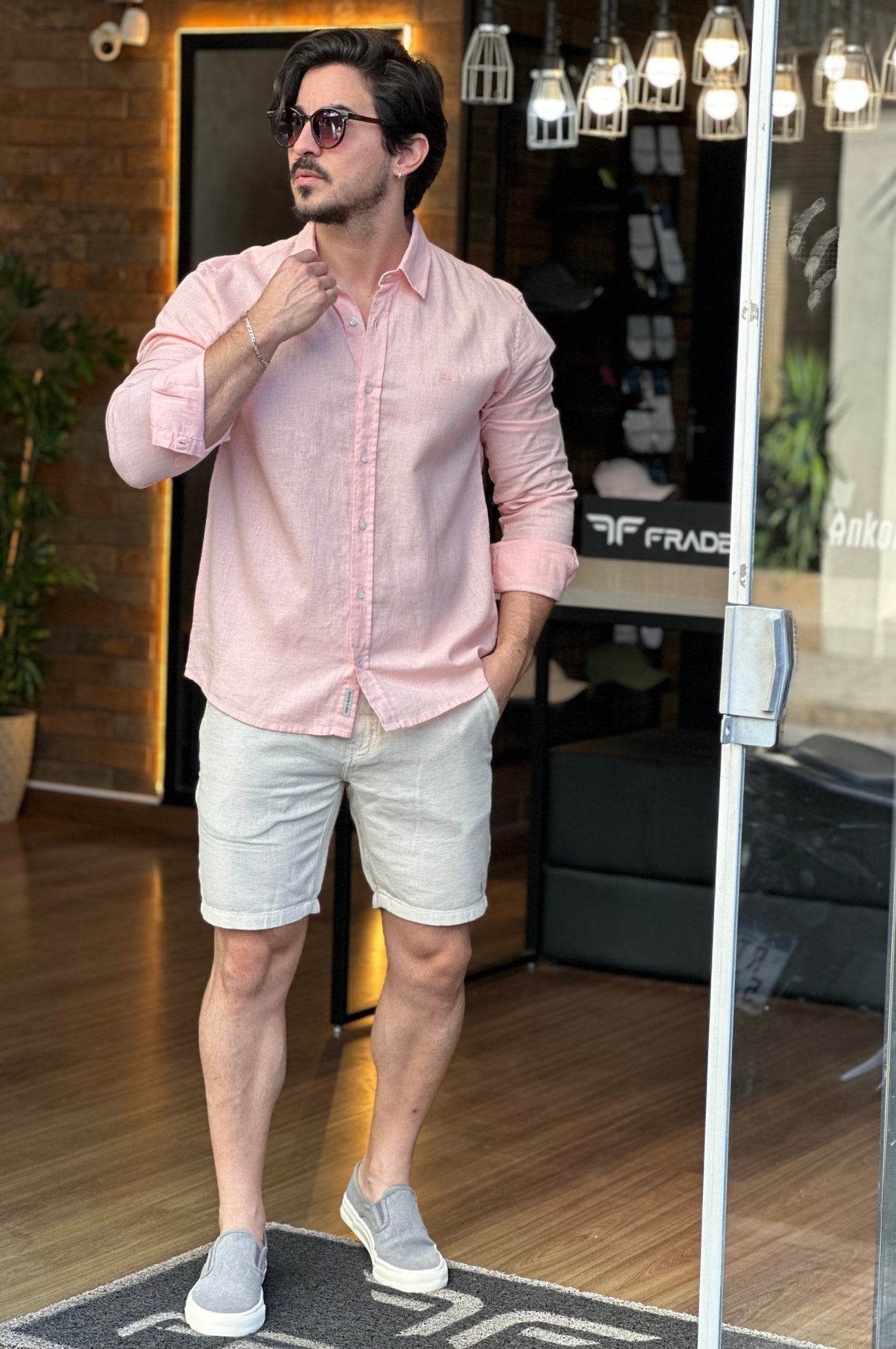 Camisa Linho Rosa King&Joe