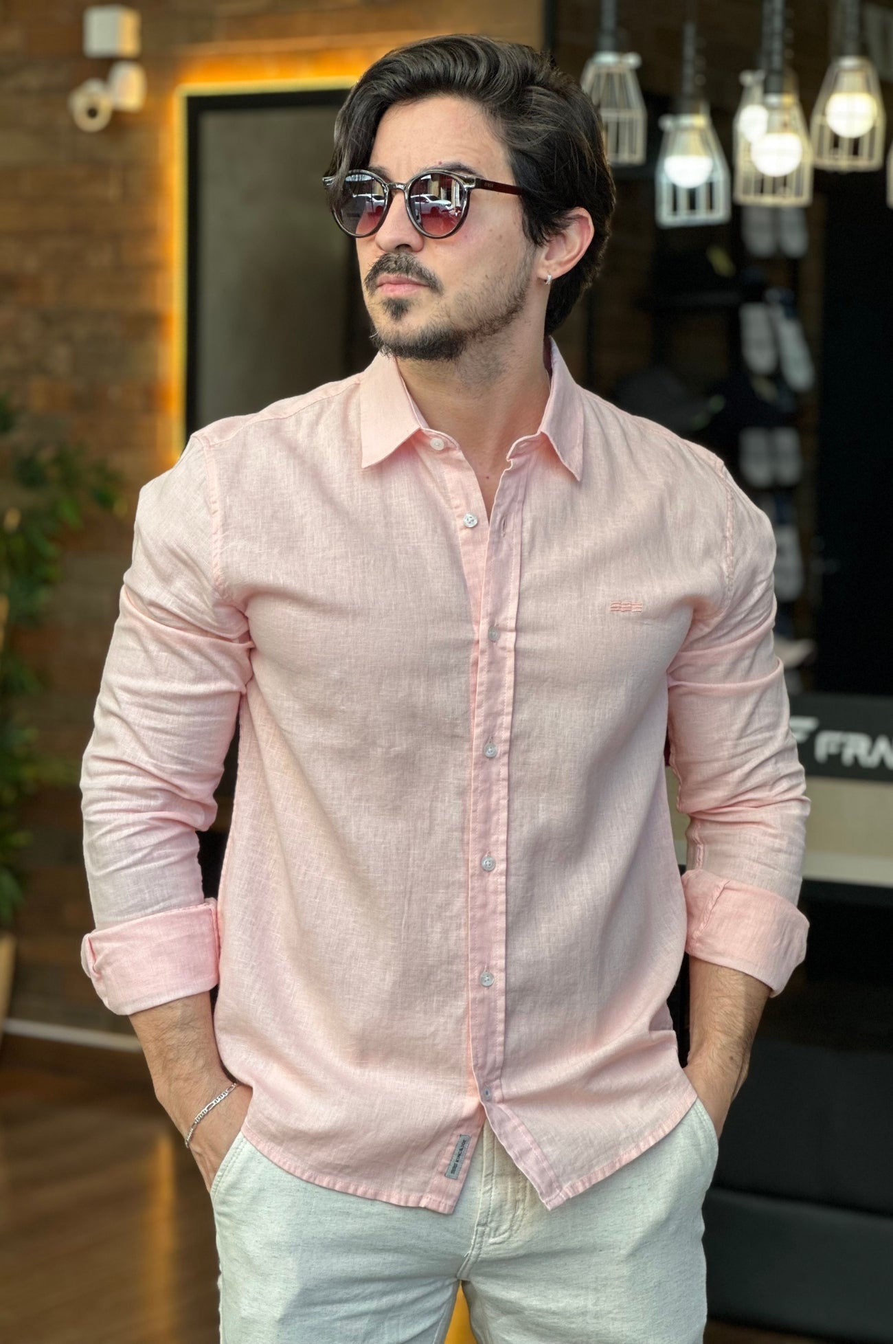 Camisa Linho Rosa King&Joe