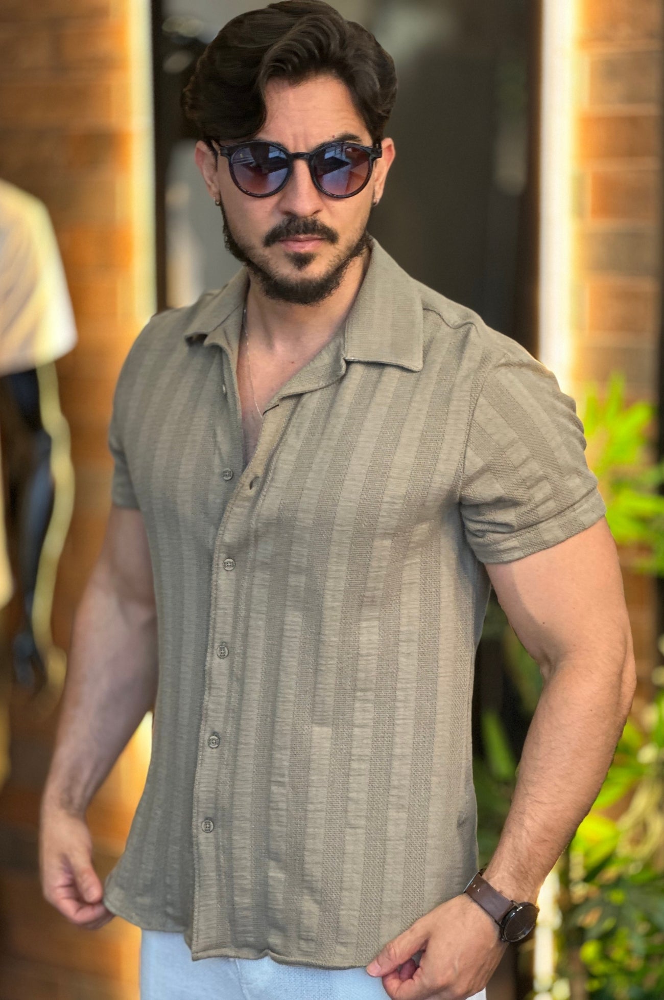 Camisa Texturizada Verde DLZ