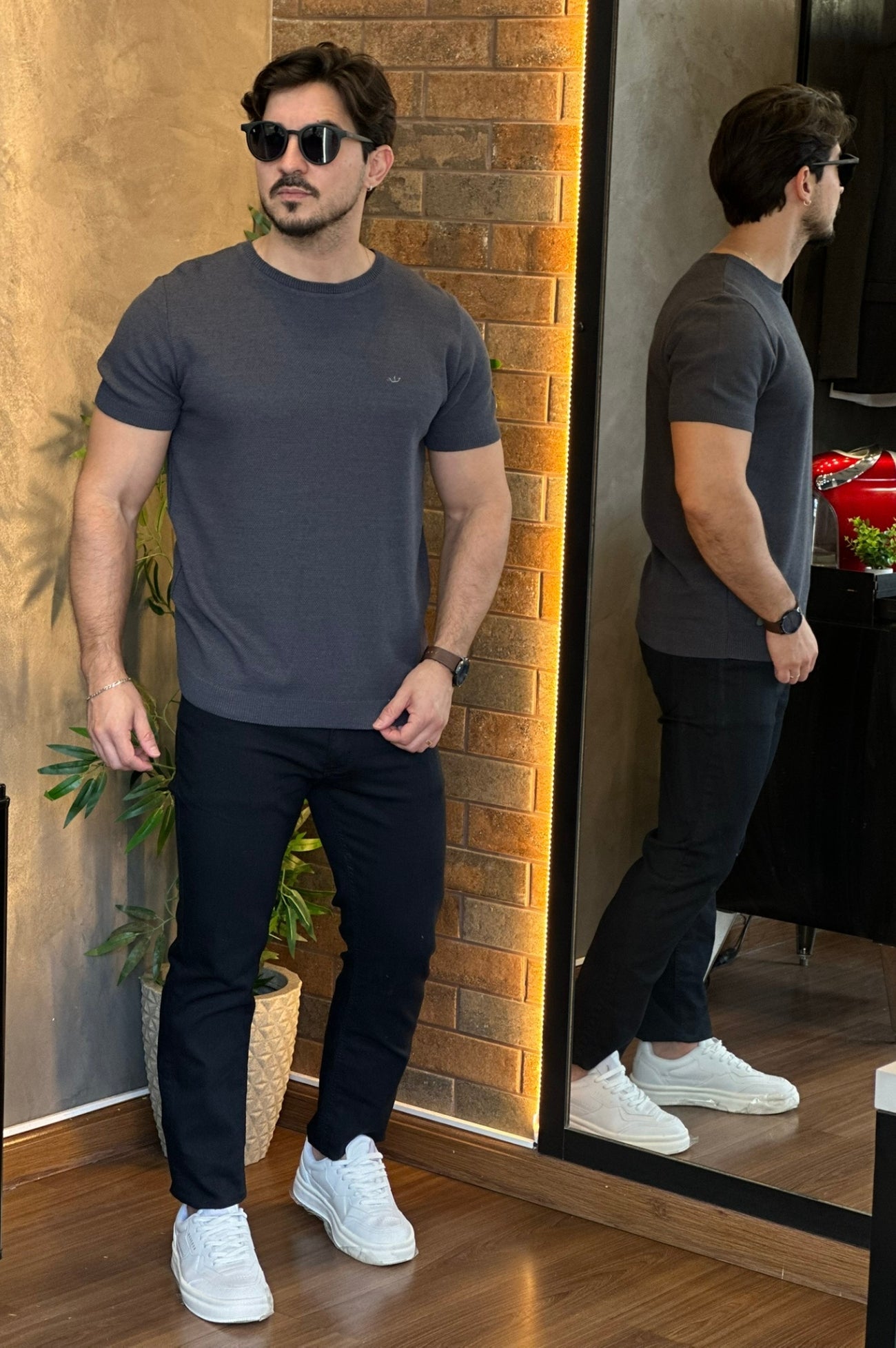 Camiseta Tricot Cinza Docthos