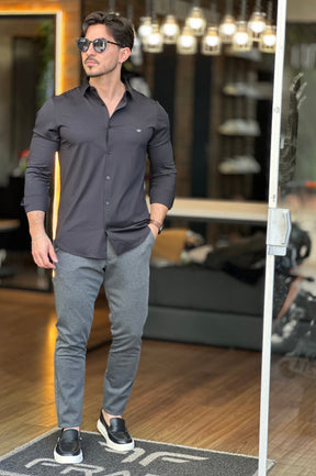 Camisa social tecnológica preta Docthos