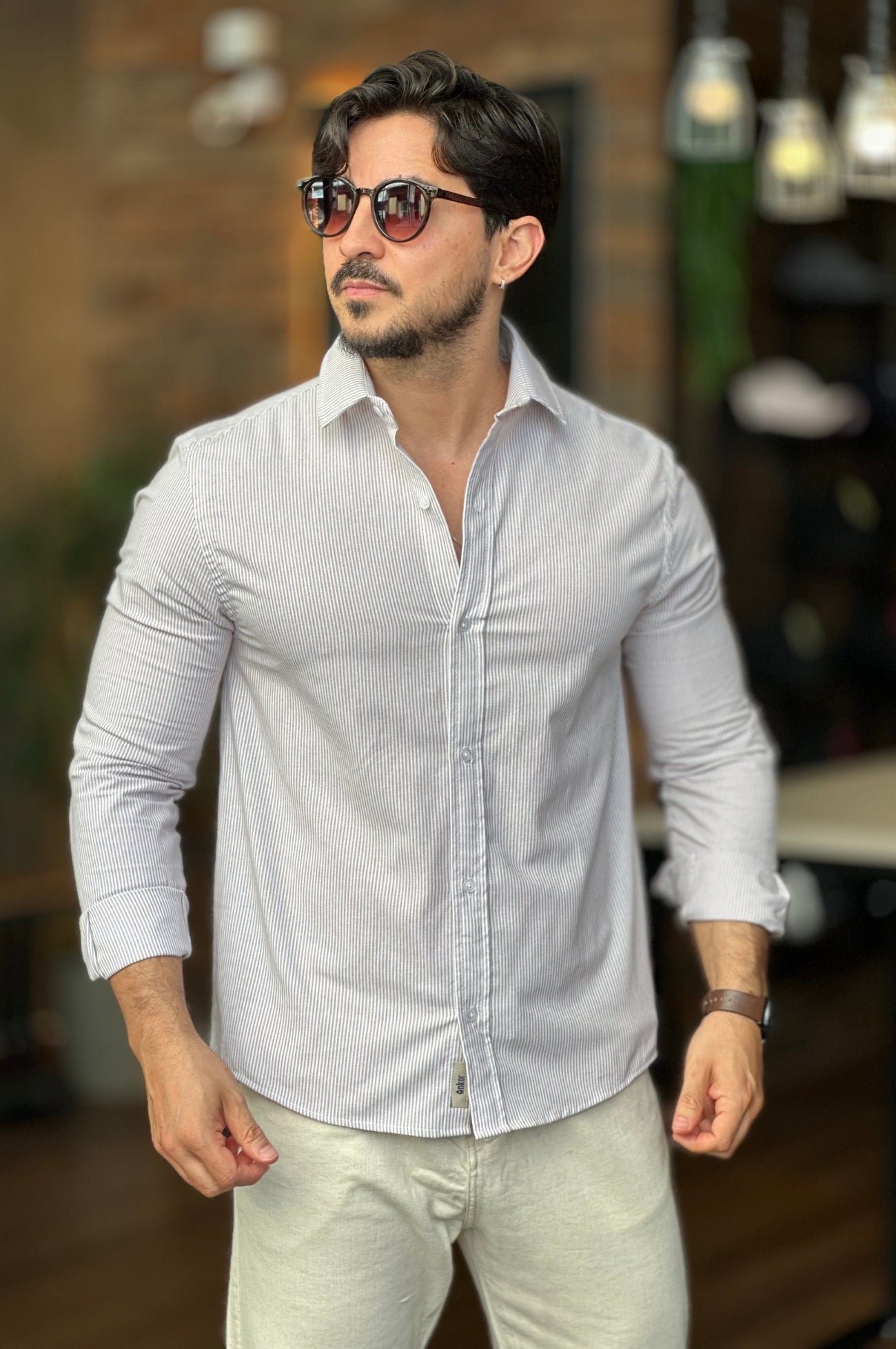 Camisa Listrada Azul Ankor