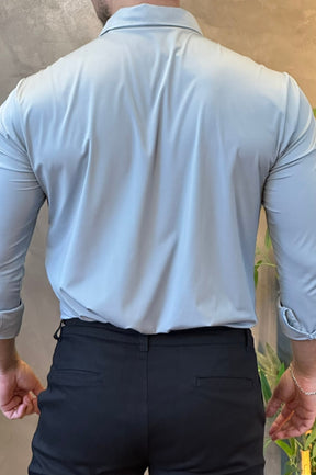 Camisa Social Tecnológica Slim Cinza