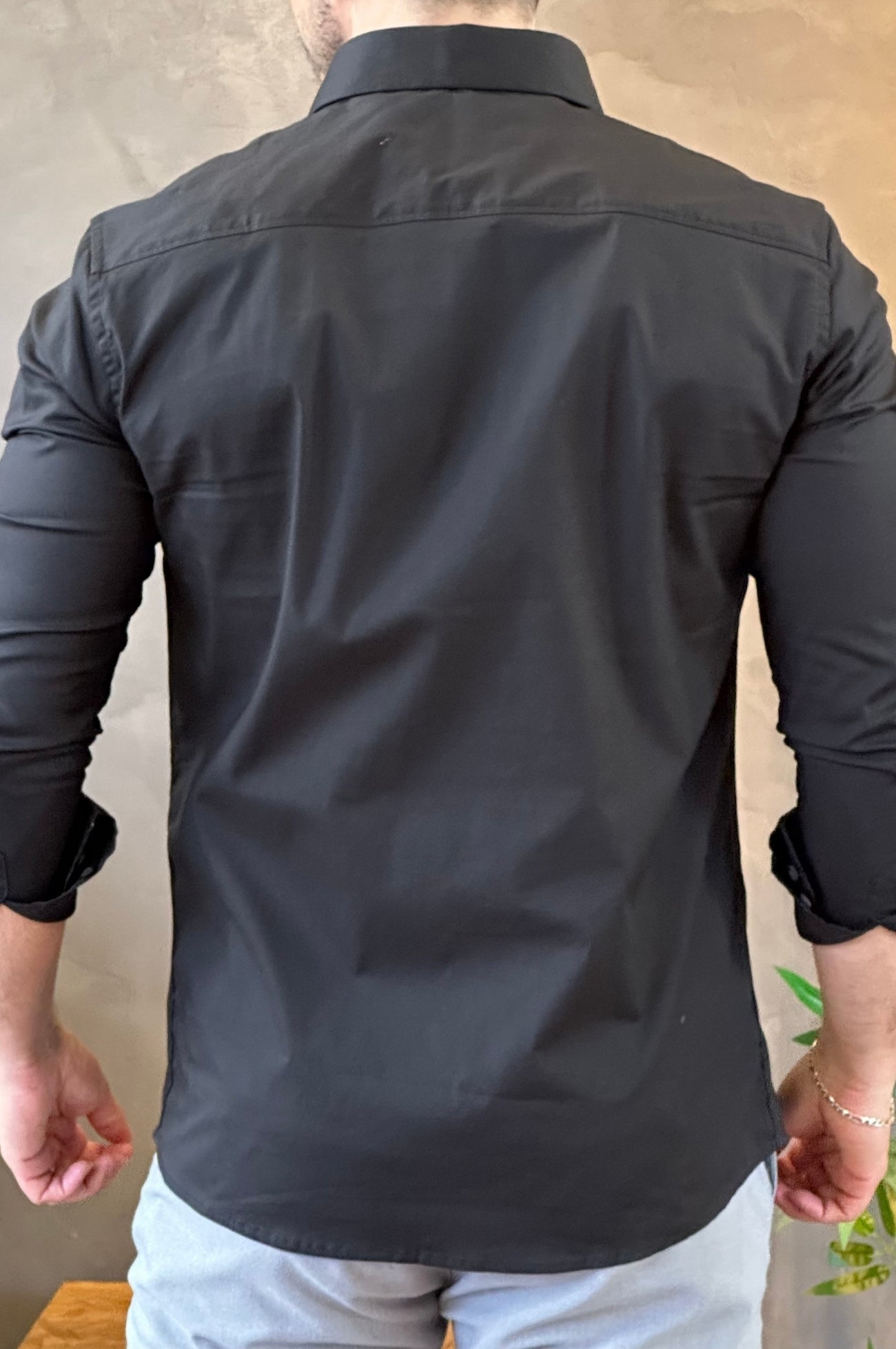 Camisa Social com Elastano Preta King &Joe