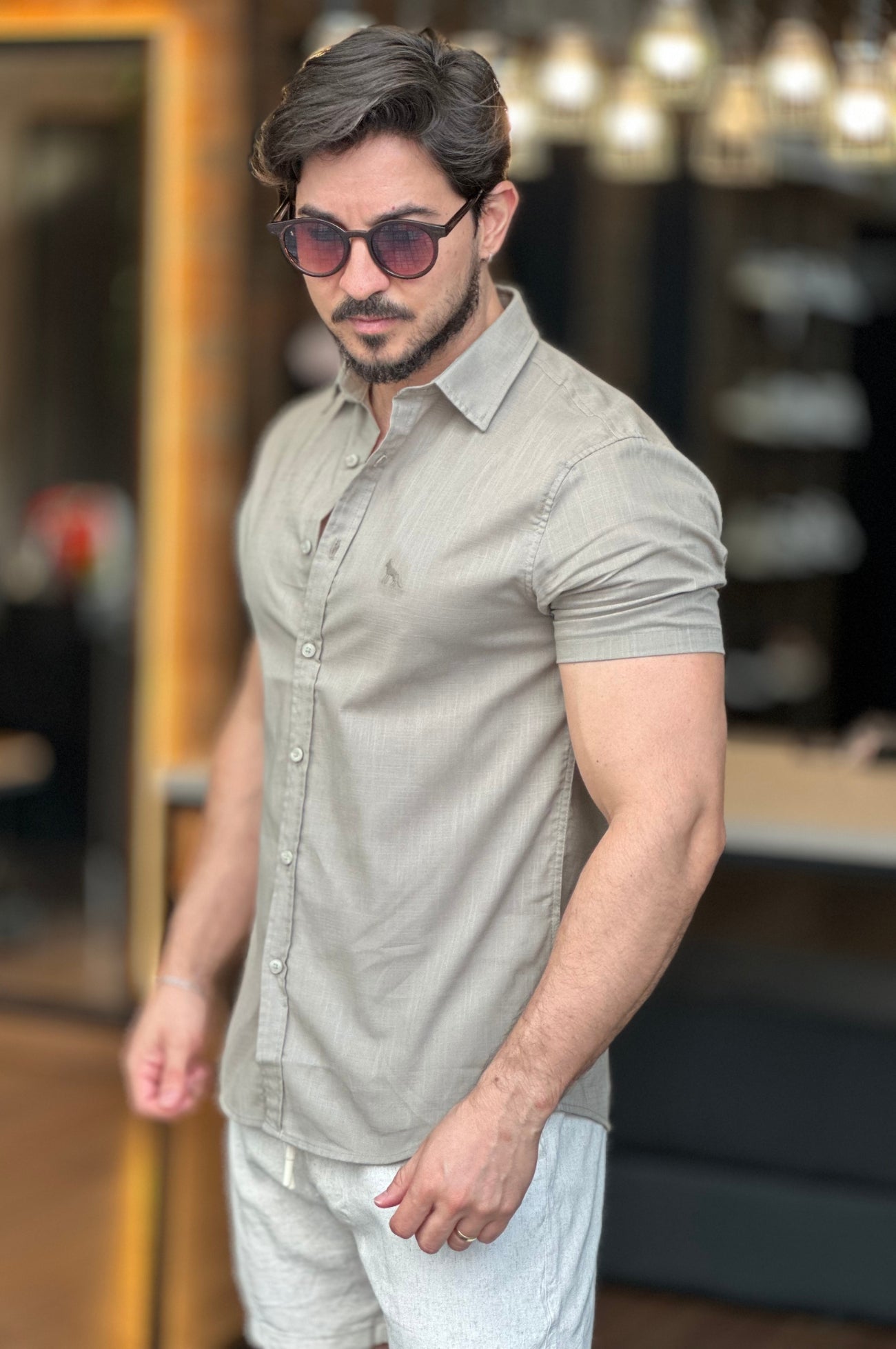 Camisa Manga Curta Flame Verde Acostamento