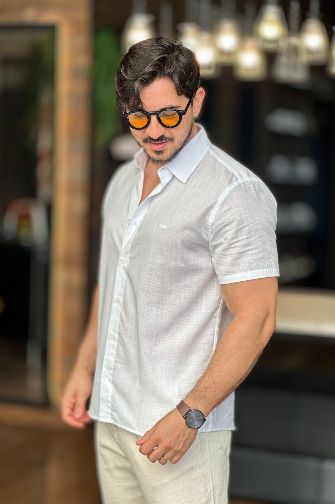 Camisa Manga Curta Branca King&Joe