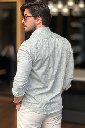 Camisa Floral Verde Docthos