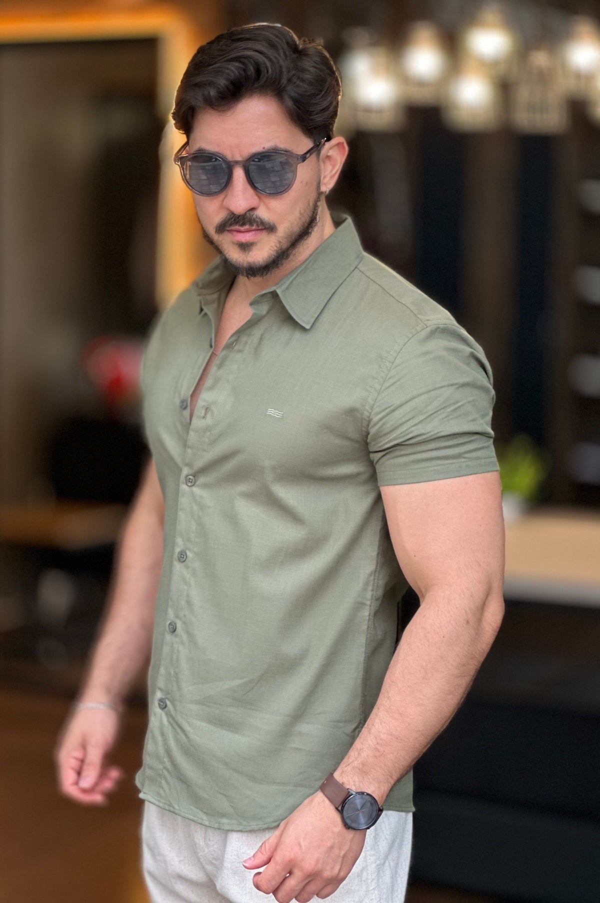 Camisa Verde Manga Curta King&Joe