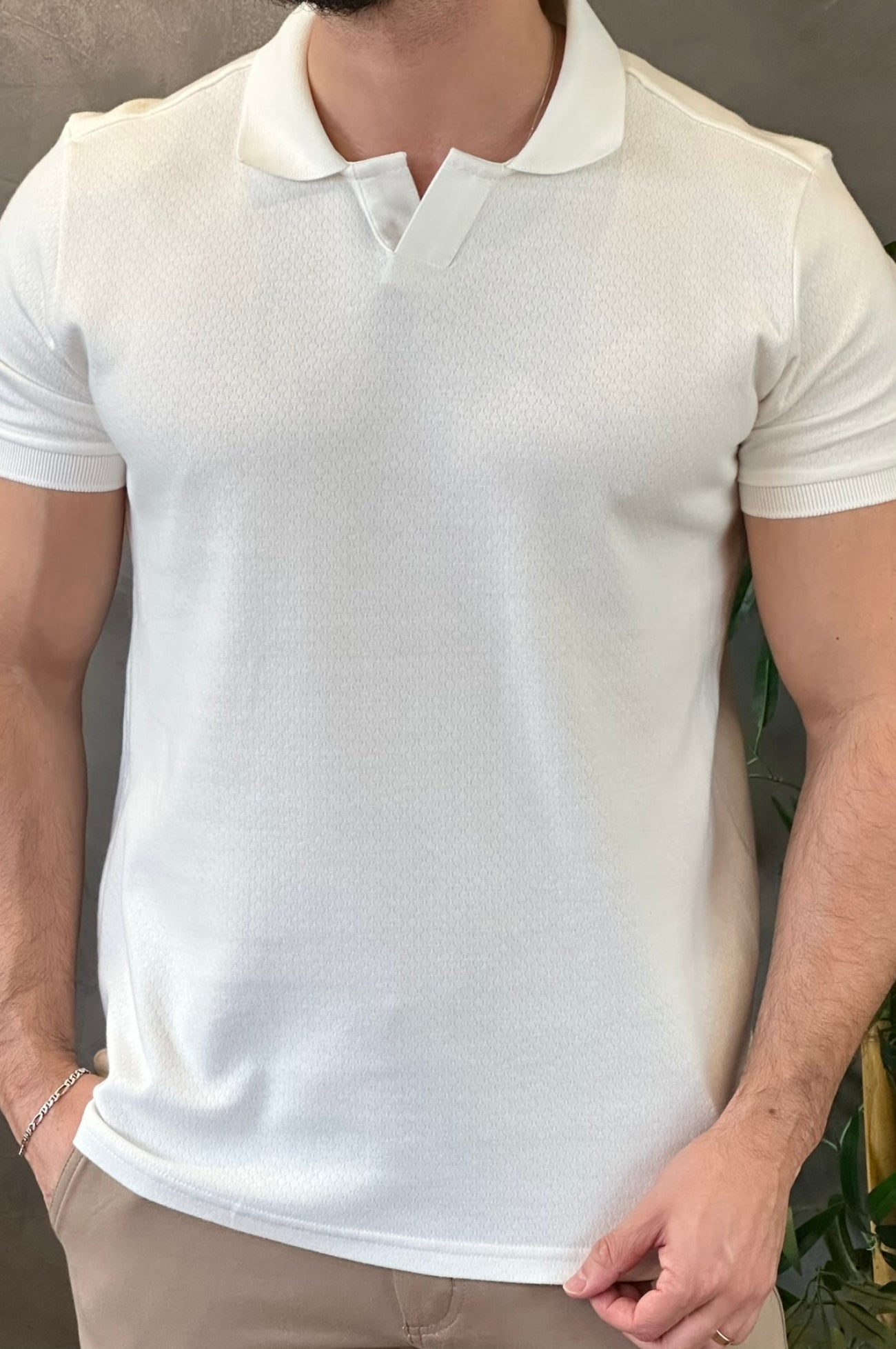 Polo Texturizada Branca King&Joe