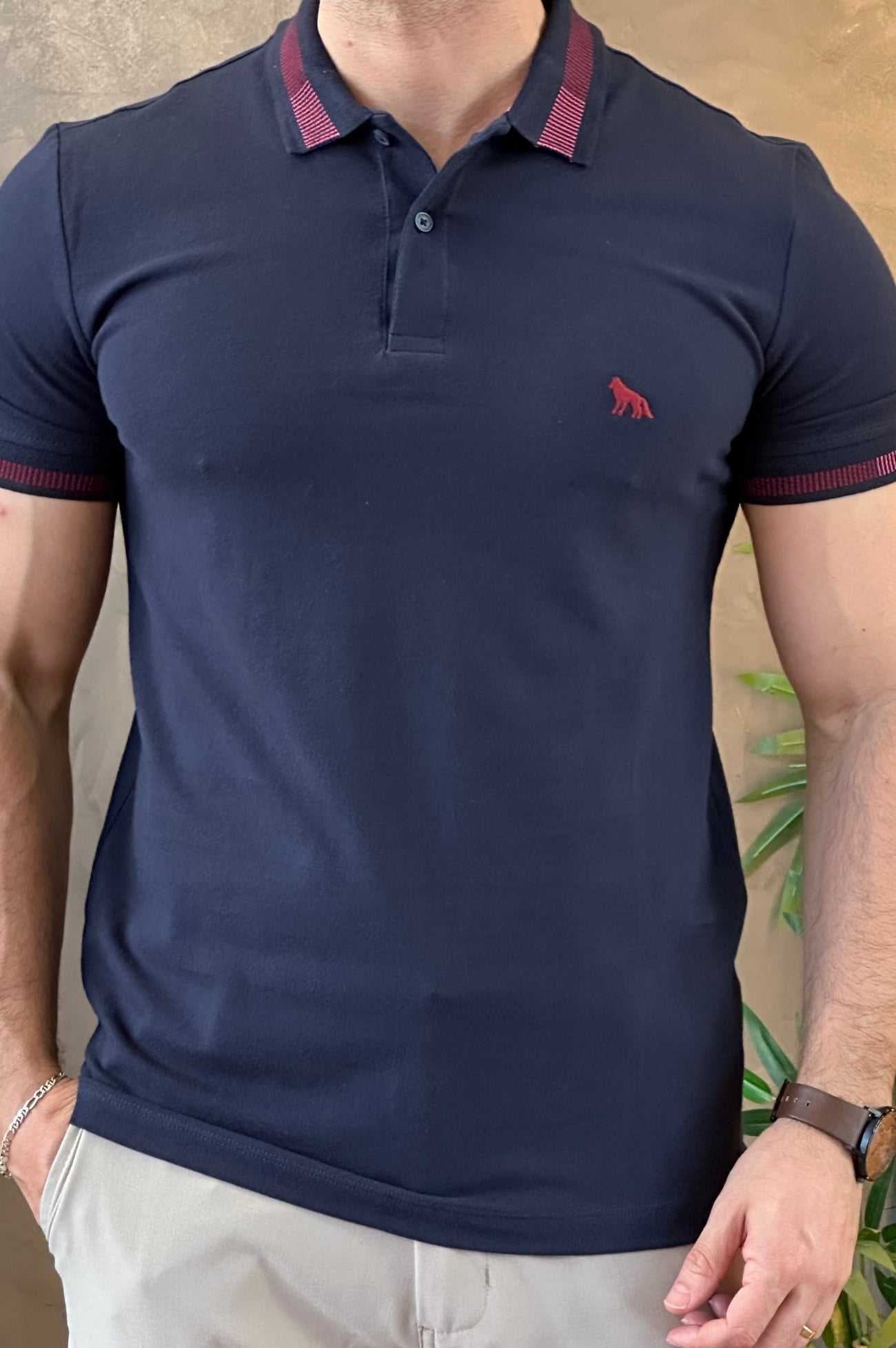 Polo Azul Marinho Acostamento