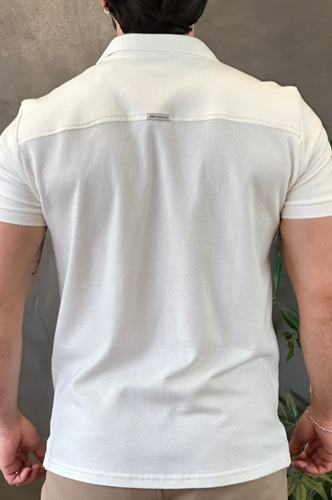 Polo Texturizada Branca King&Joe