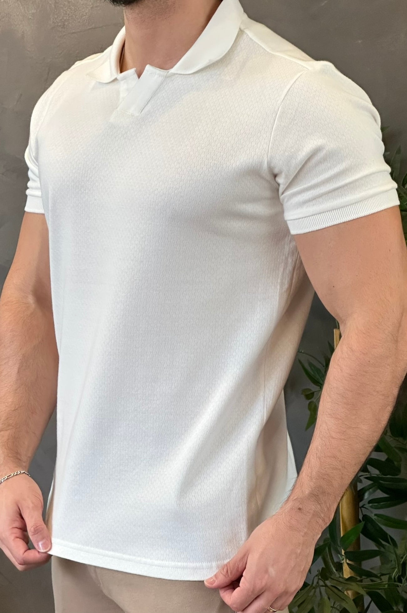 Polo Texturizada Branca King&Joe