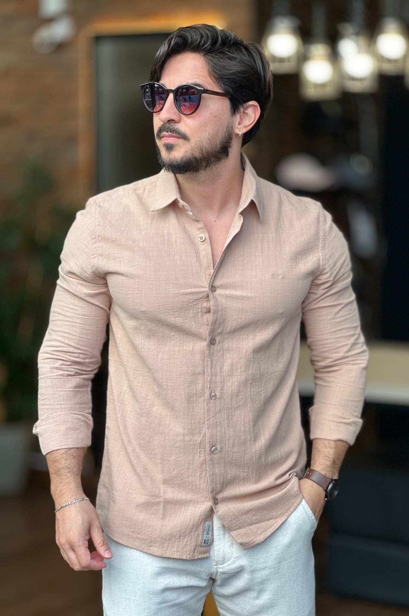 Camisa Flame Marrom Claro King&Joe