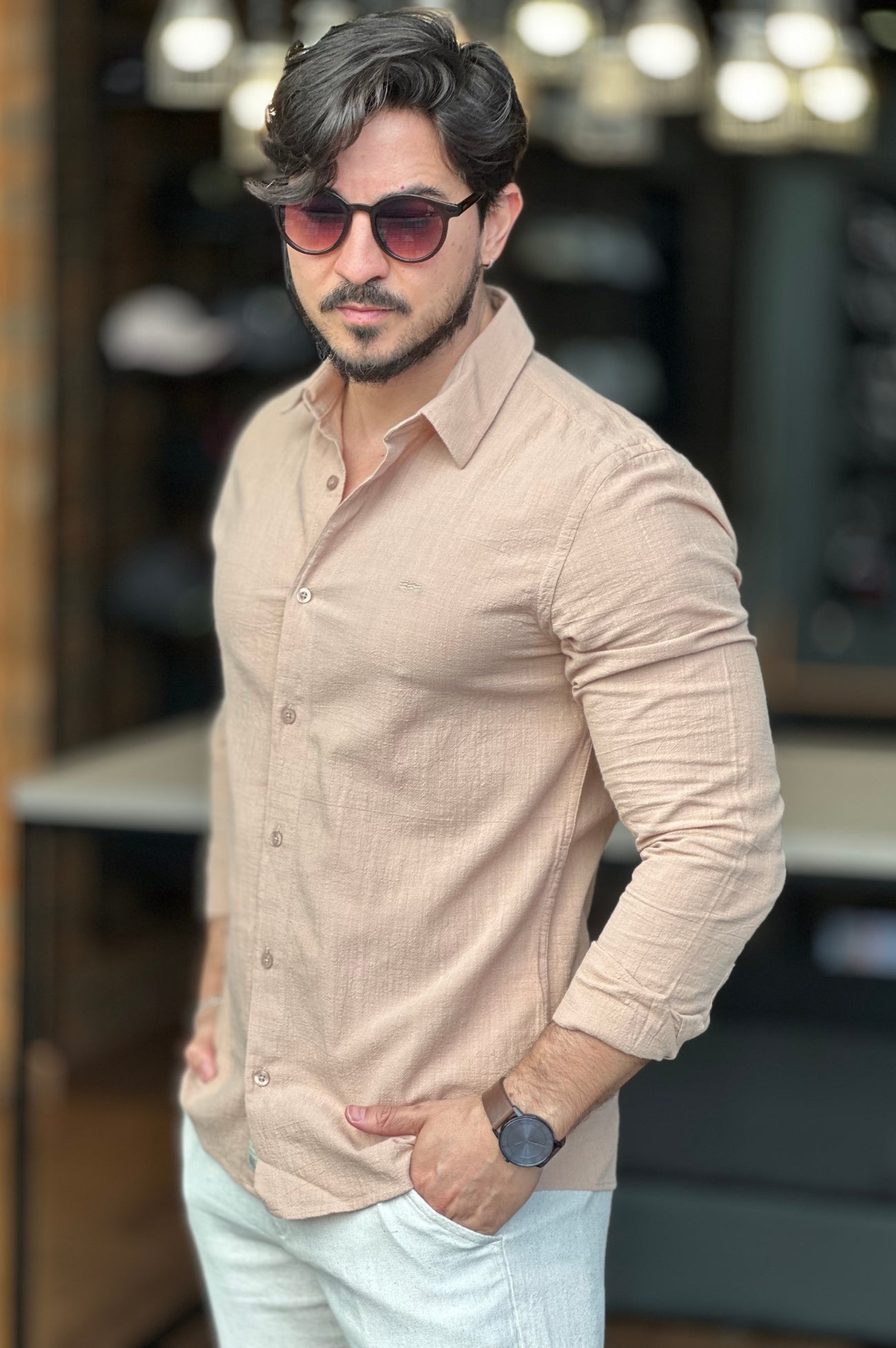 Camisa Flame Marrom Claro King&Joe