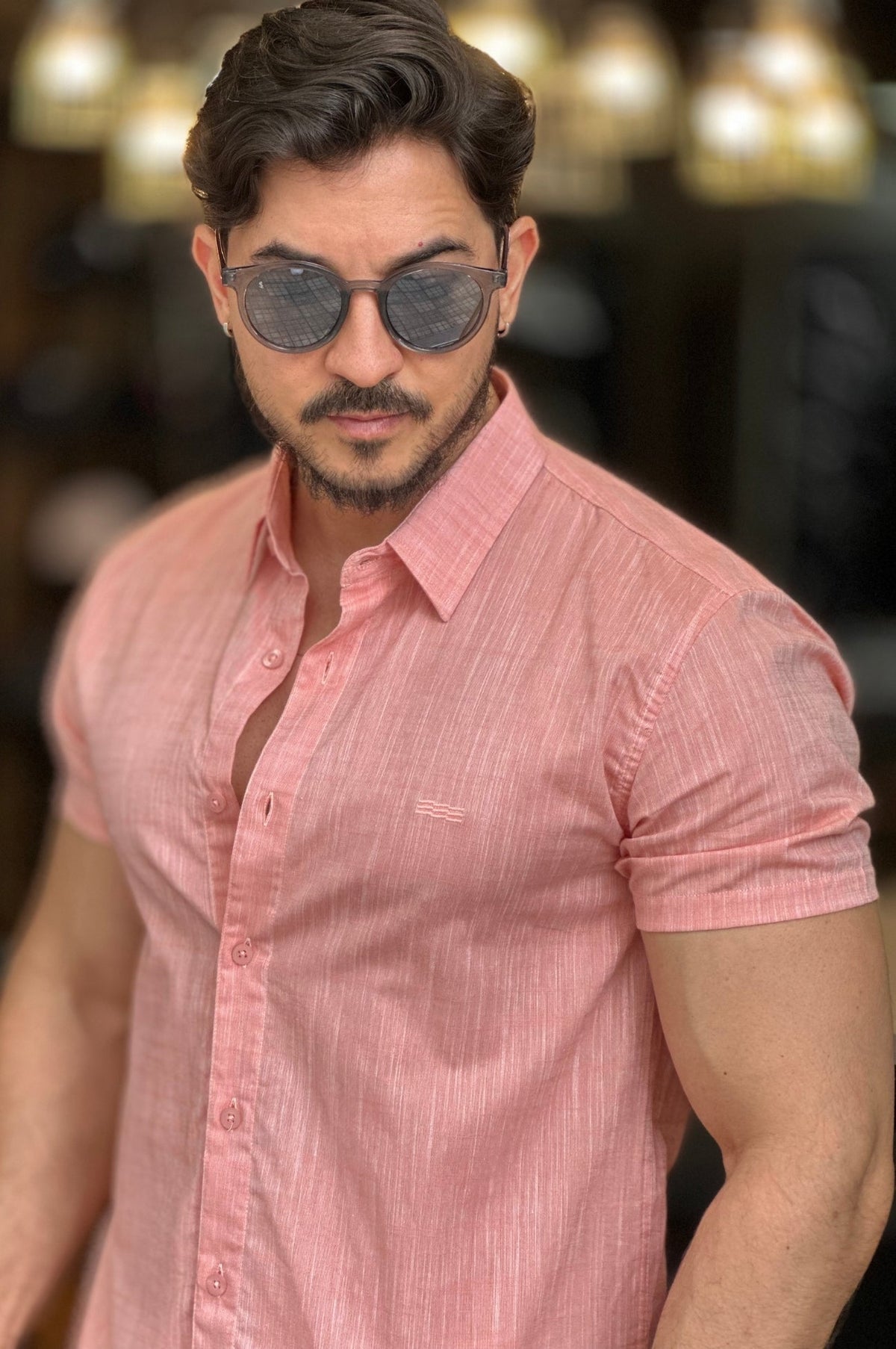 Camisa Rosa Manga Curta King&Joe