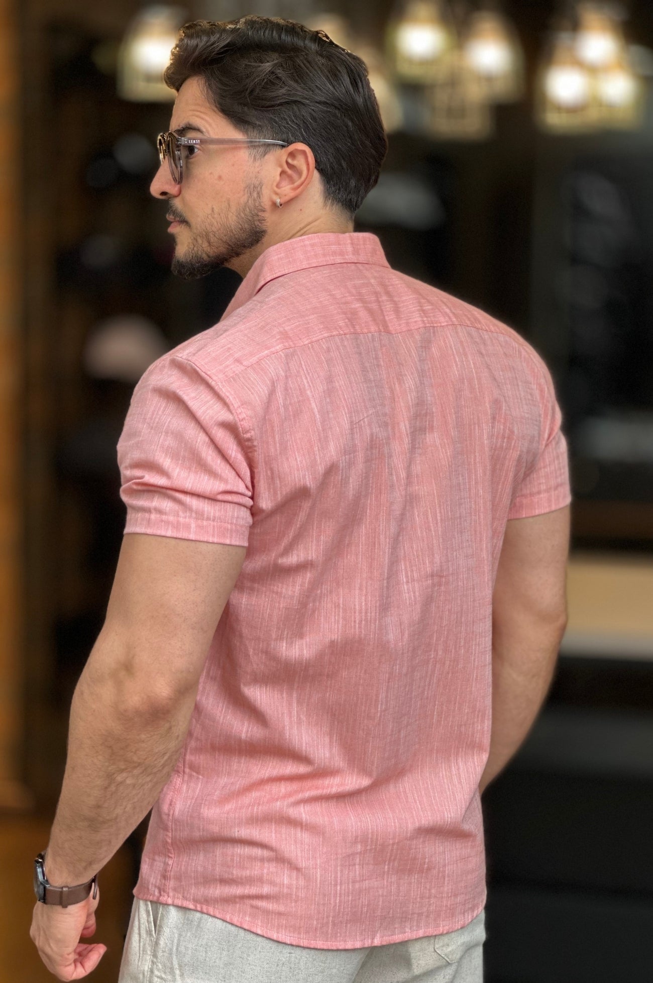 Camisa Rosa Manga Curta King&Joe