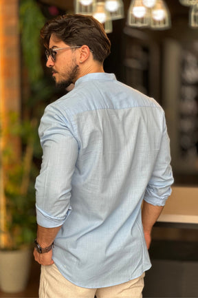 Camisa Gola Padre Azul Oxing