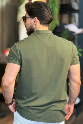 Polo Gola Henley Verde Acostamento