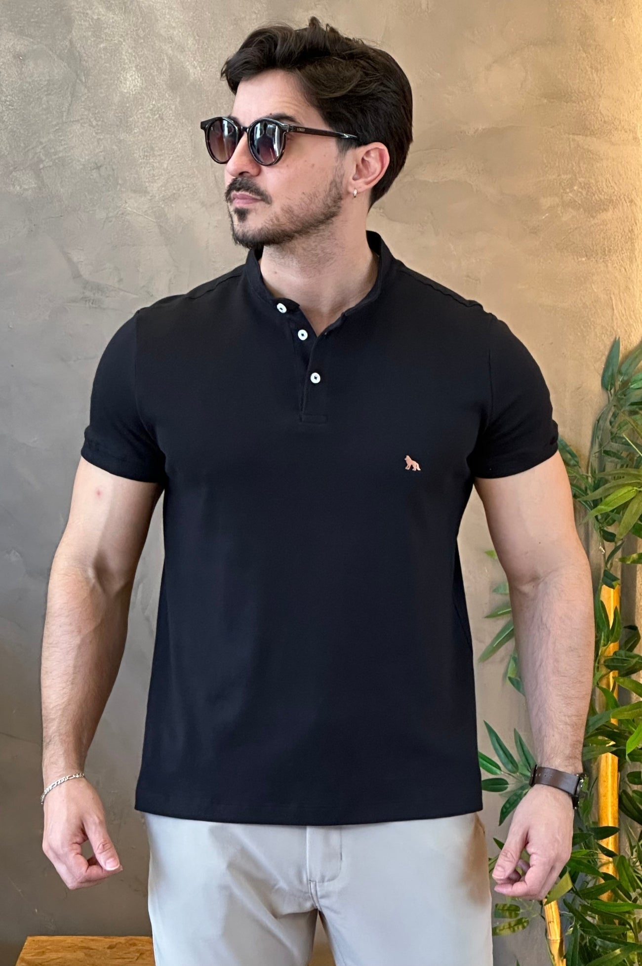 Polo Gola Padre Preta Acostamento