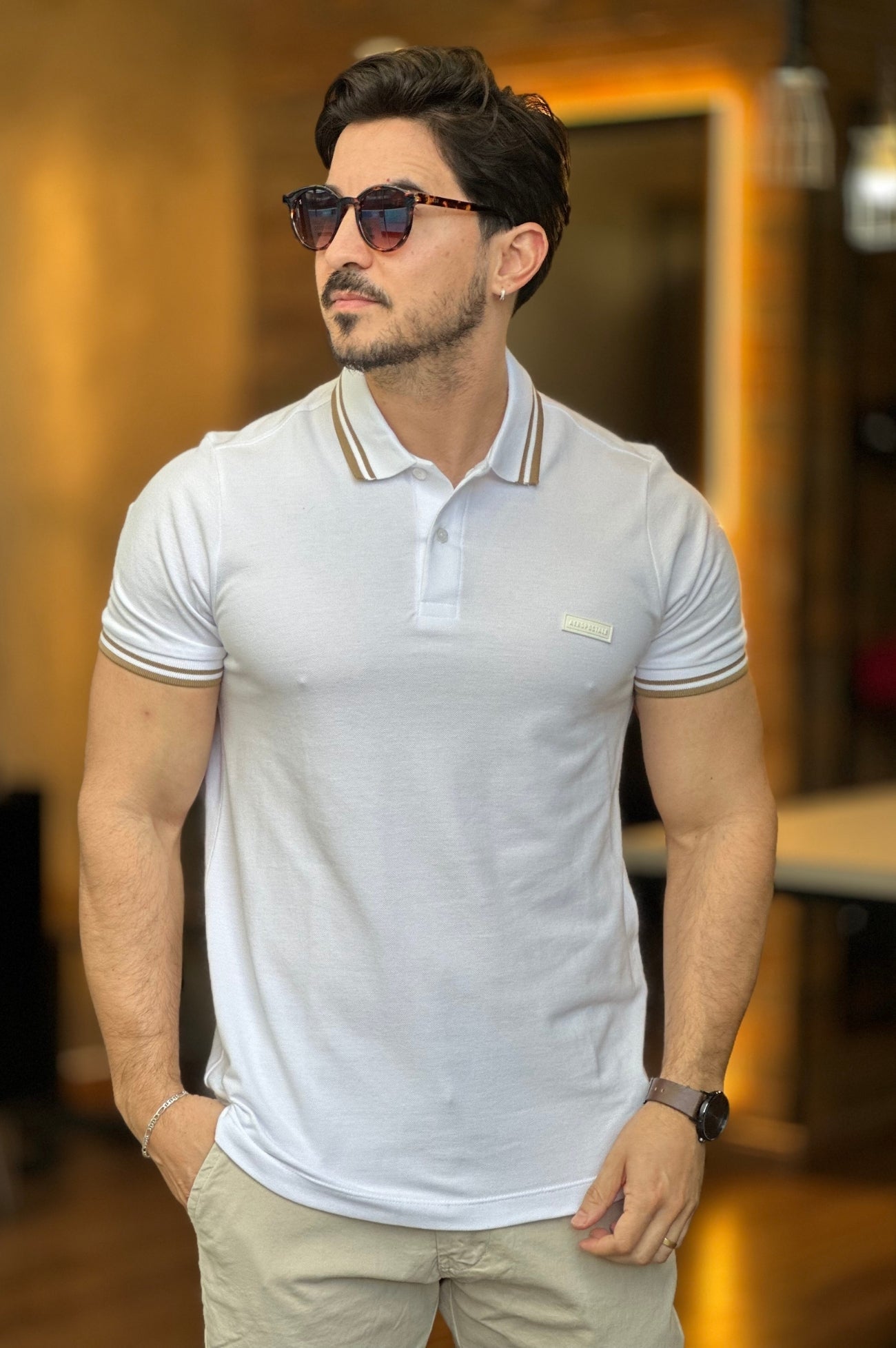 Polo Branca Aeropostale