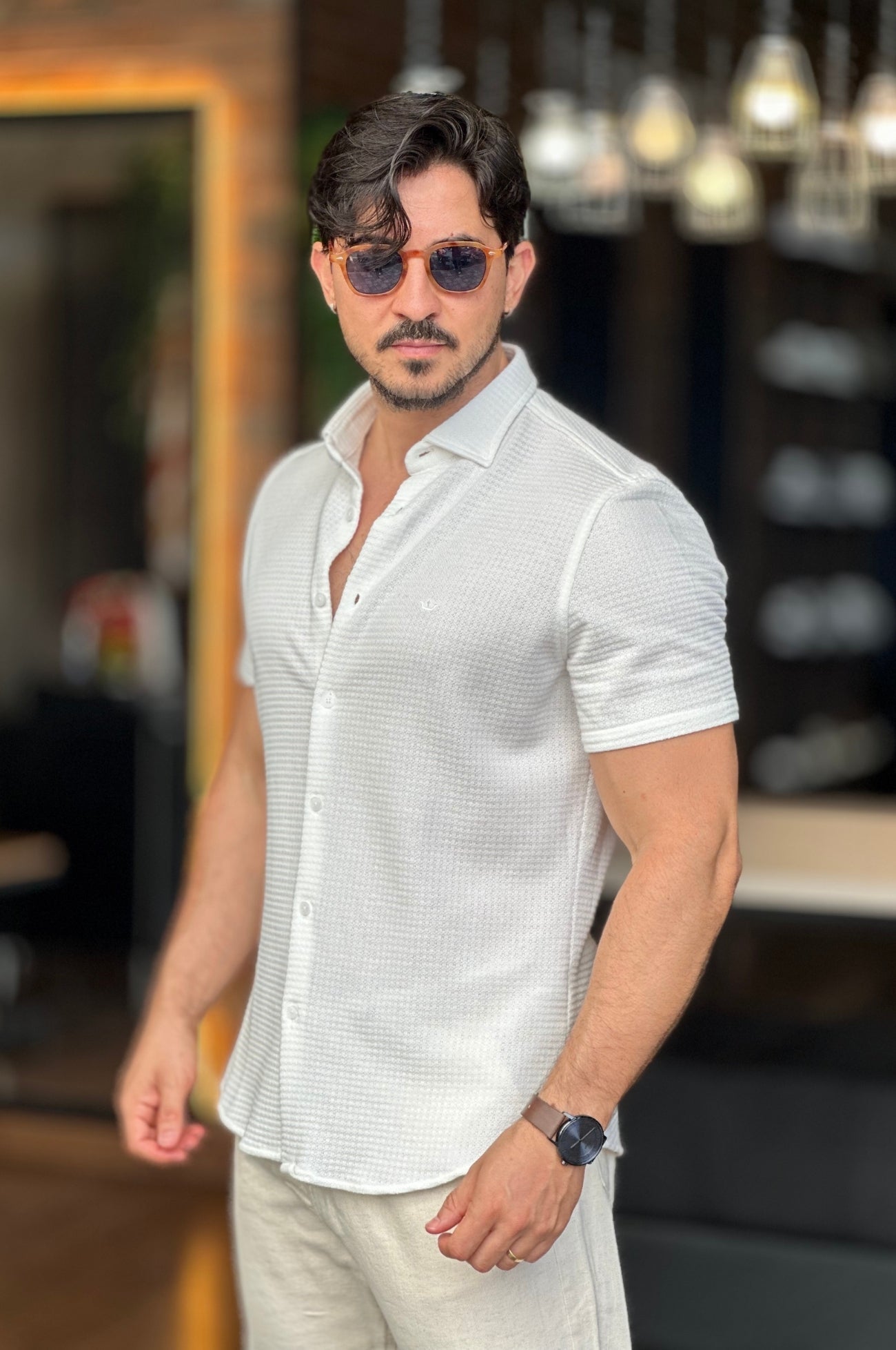 Camisa Texturizada Branca Docthos