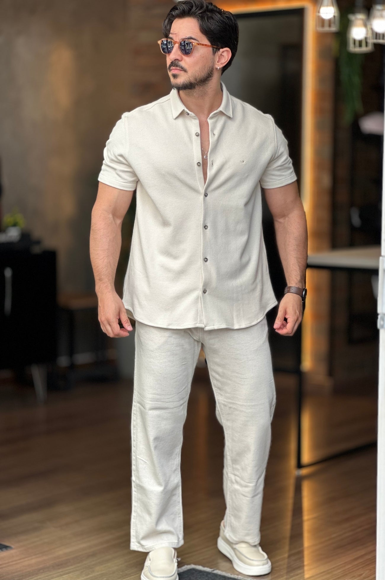 Camisa Texturizada Off White Docthos