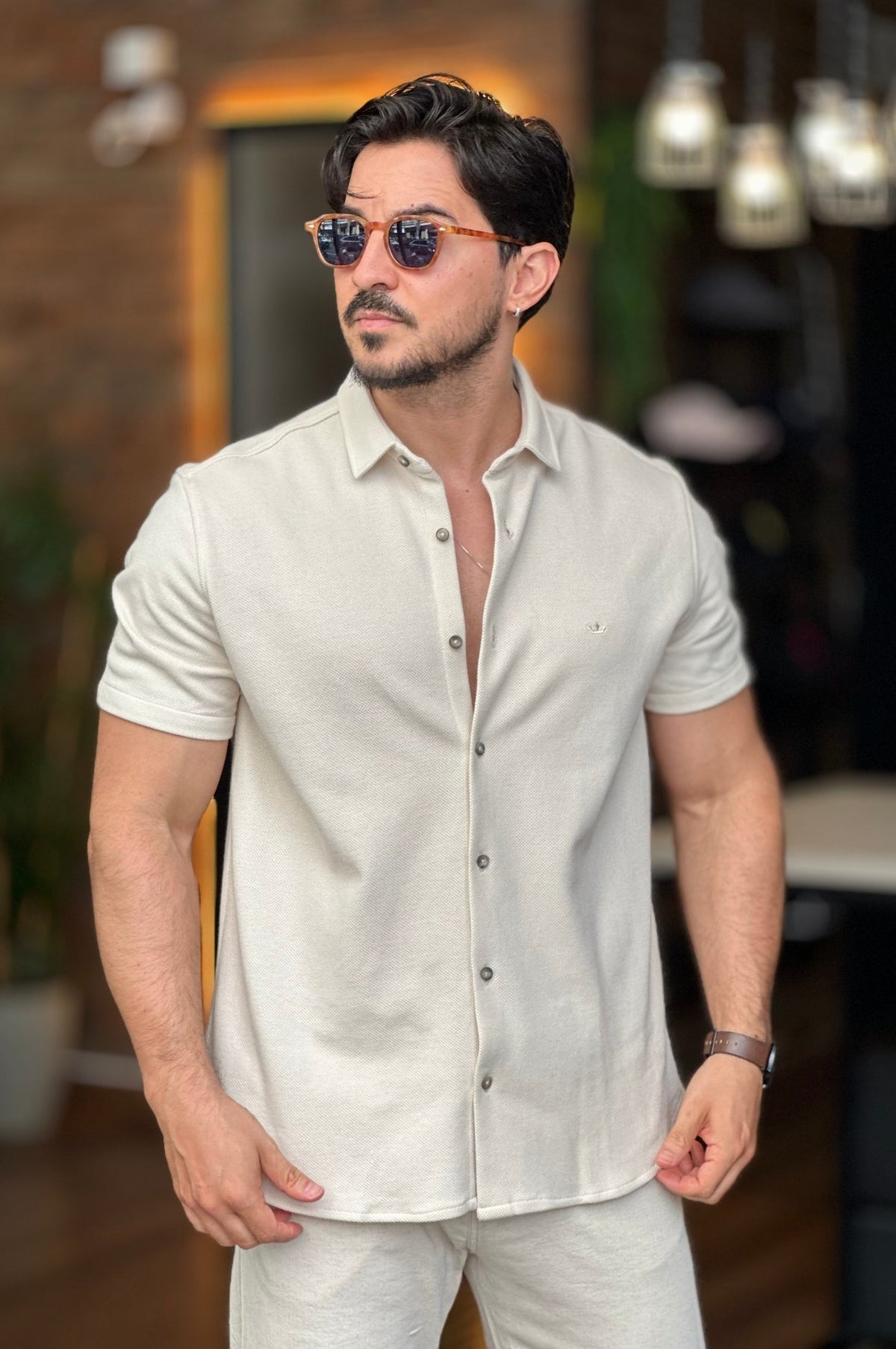 Camisa Texturizada Off White Docthos