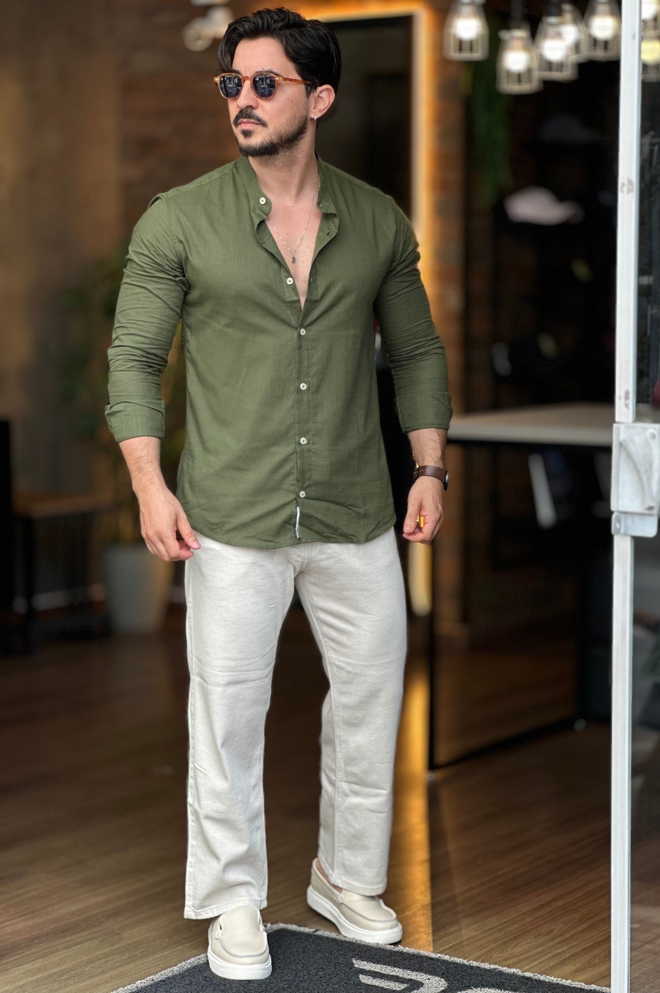 Camisa Flamê Gola Padre Verde Oxing