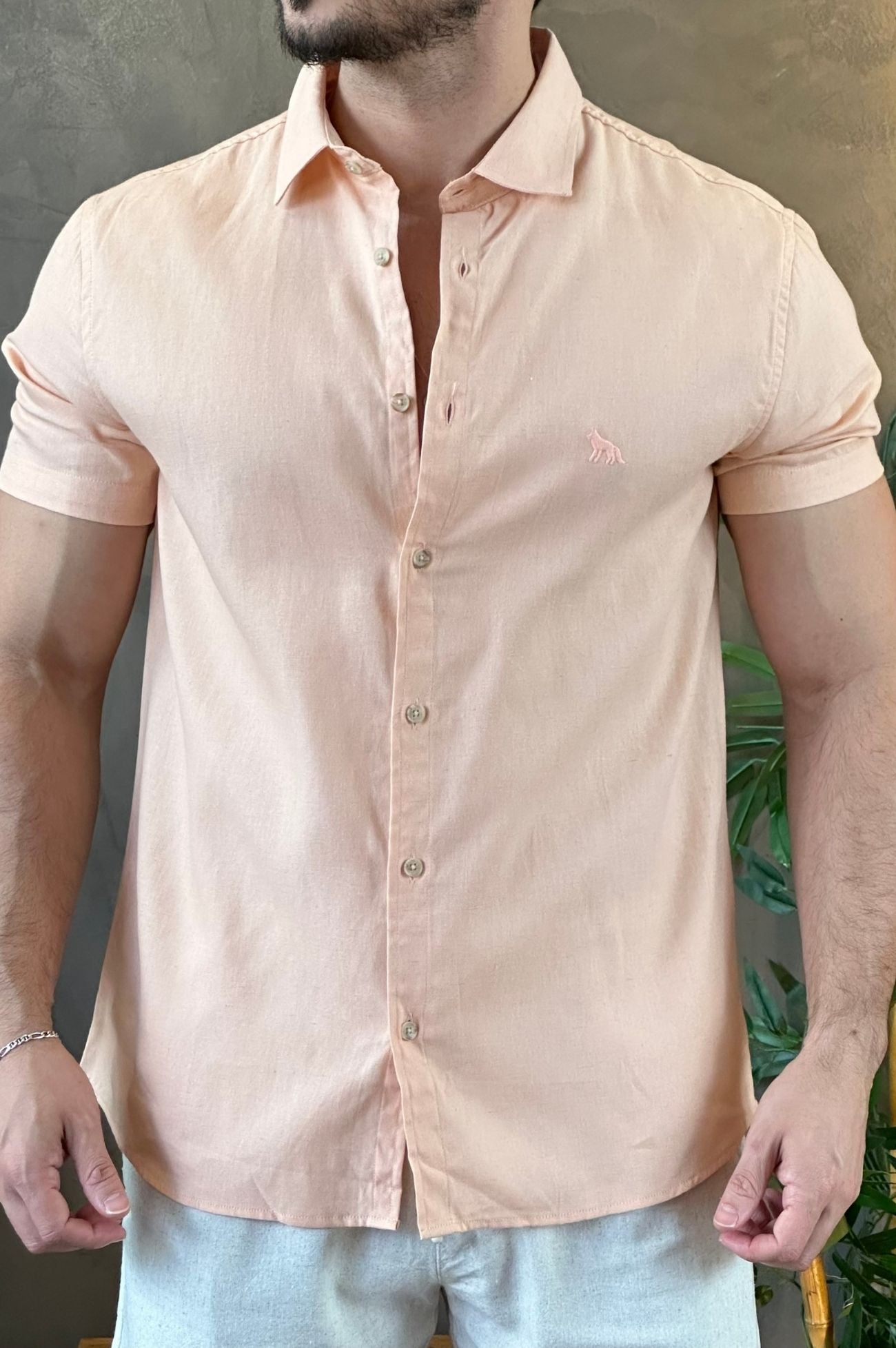 Camisa Linho Rosa Acostamento