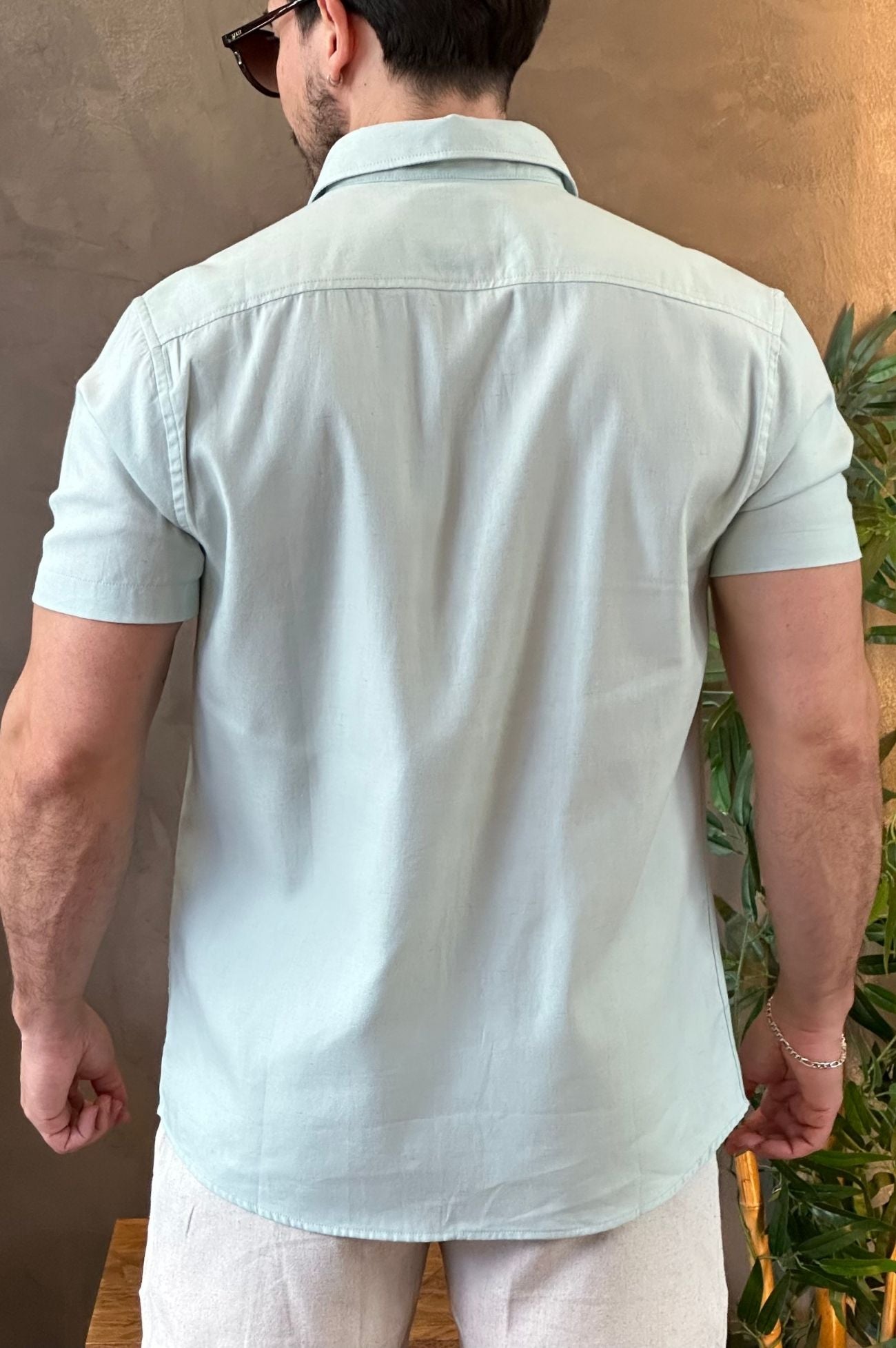 Camisa Linho Verde Acostamento