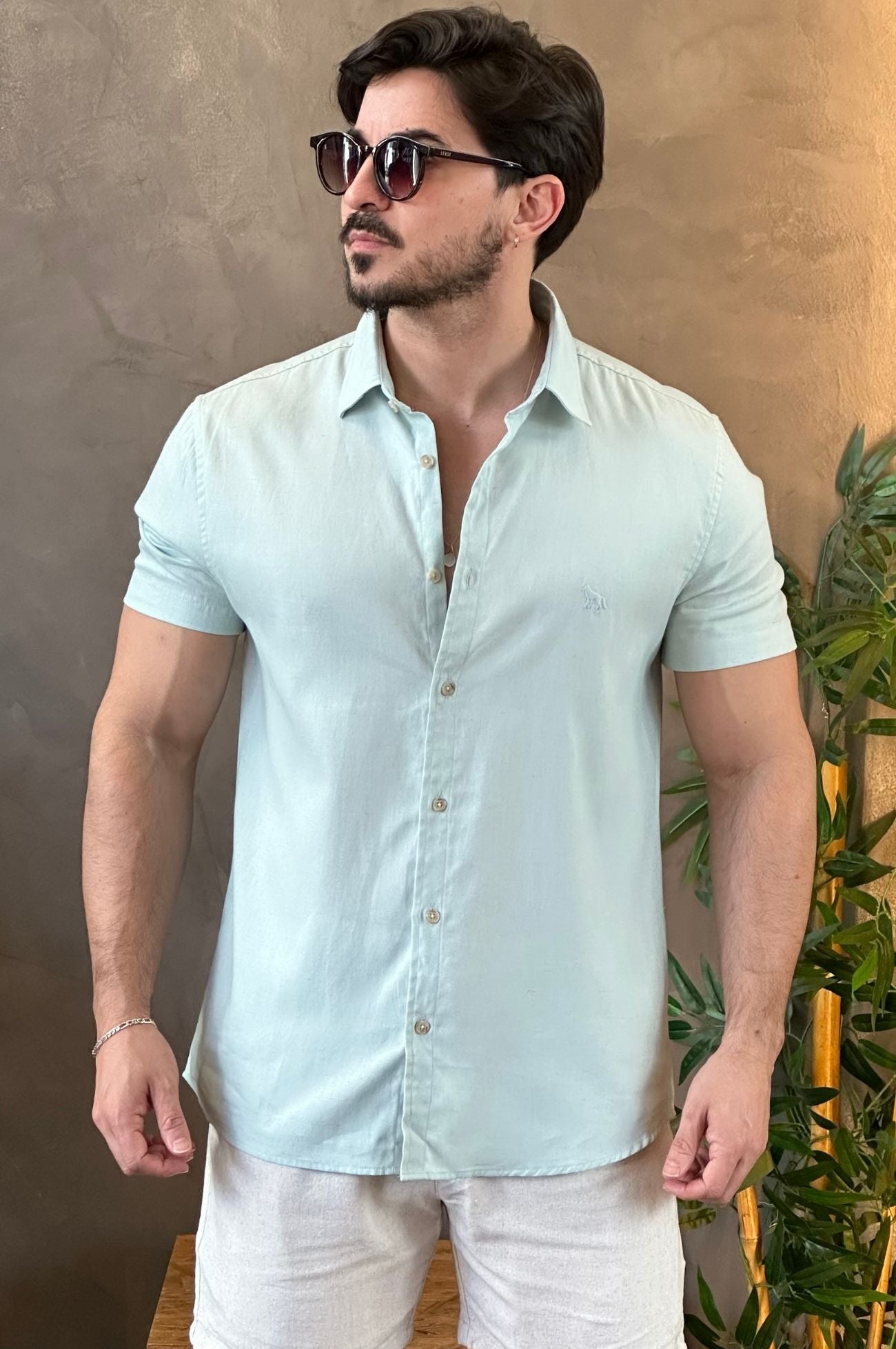 Camisa Linho Verde Acostamento