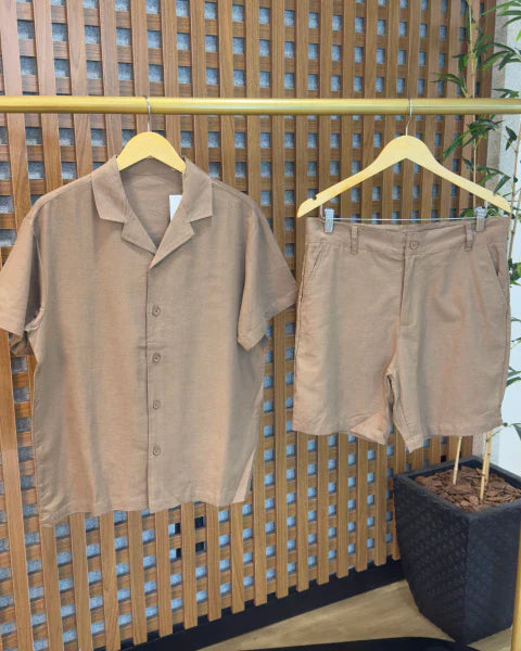 Camisa + Bermuda em Linho (Padrão Zara)