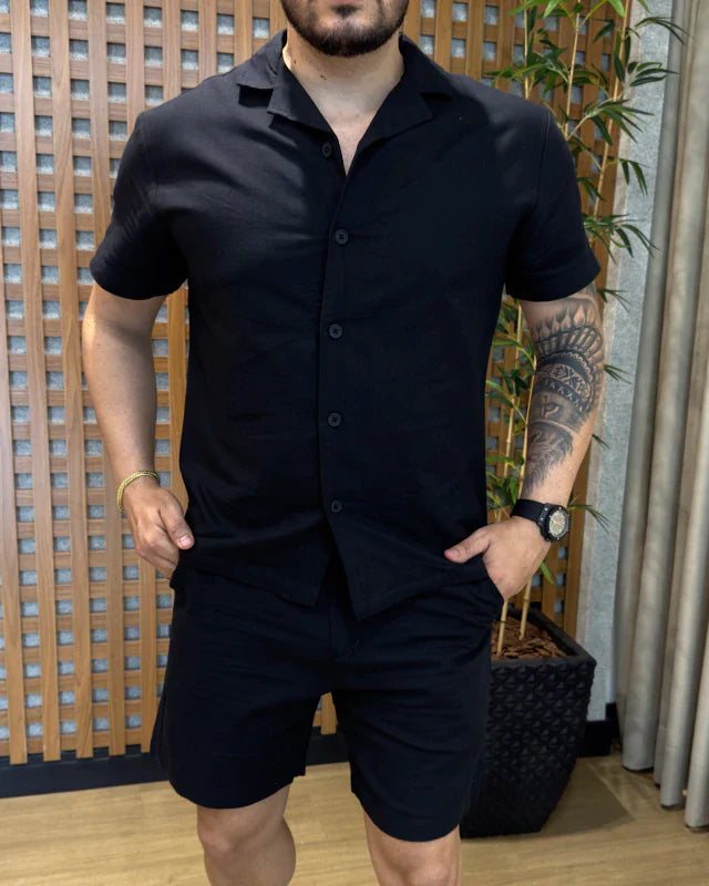 Camisa + Bermuda em Linho (Padrão Zara)